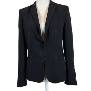 Rag & Bone Stretch Black Blazer Texture Lapel and Front Pocket Trim Size 8